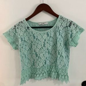 Forever 21 Lace Sheer Crop Top
